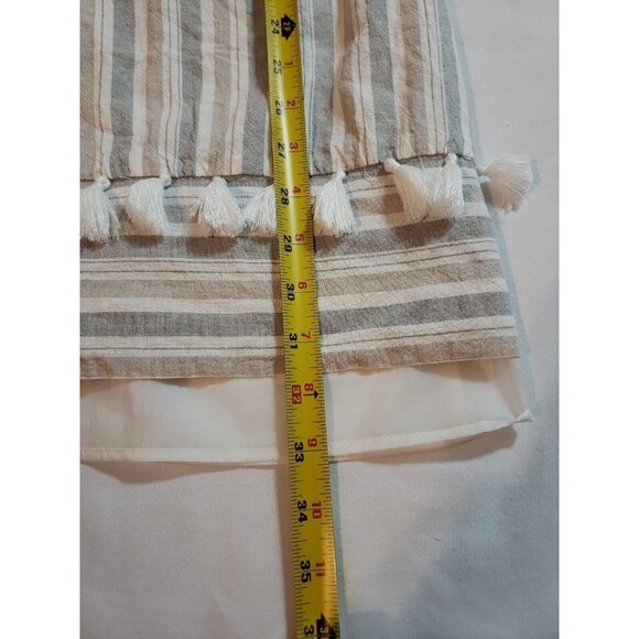 Striped Sleeveless Linen Blend Dress With Tassel Details By Eliza J Size 0 - Picture 10 of 16